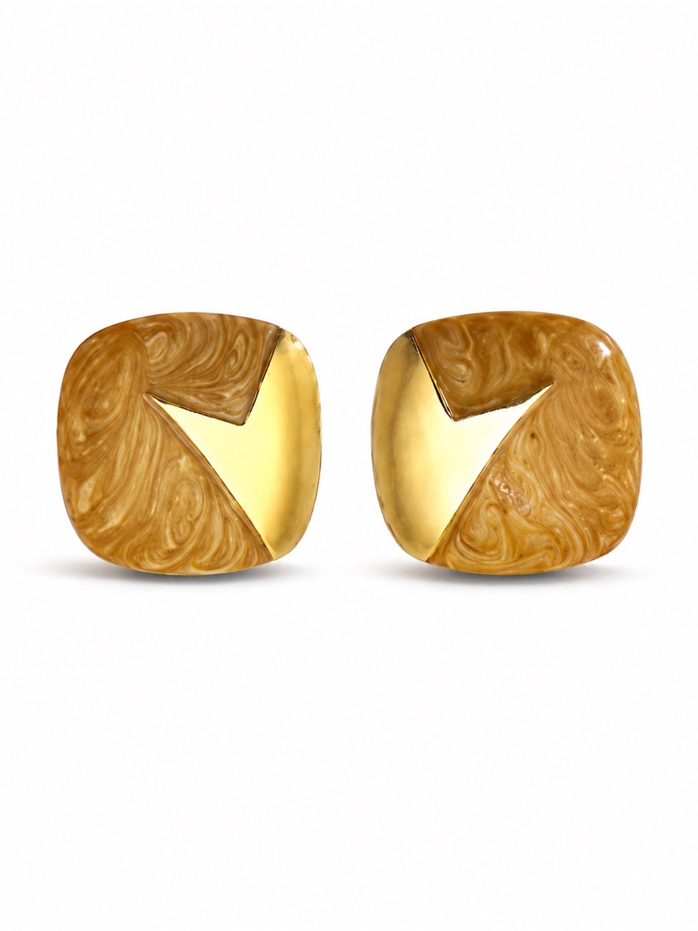 Monet Vintage (1980’s) Enamel and Gold Tone Clip-On Earrings